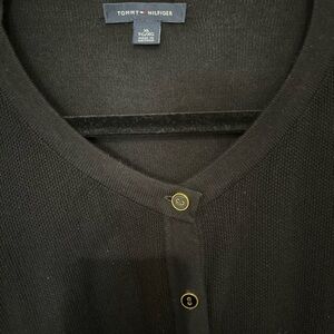 Tommy Hilfiger Black Knit Cardigan with Gold Buttons